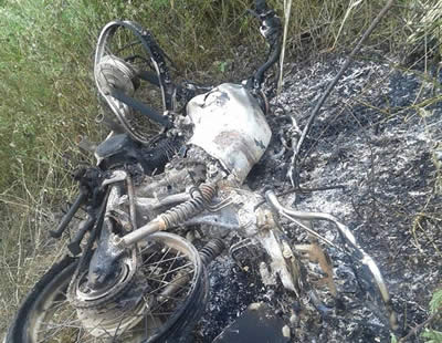 Saboeiro - Após colisão, moto explode deixando um morto e um ferido