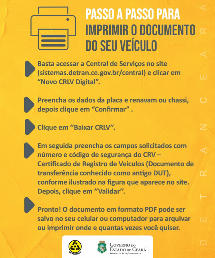 Saiba como baixar e imprimir licenciamento de veículo registrado no DetranCE Site Miséria