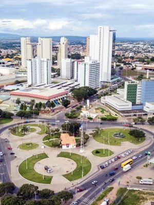 Visão aérea da rotatória do triângulo Crajubar.