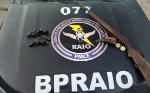 Raio apreende pistola, revólver, espingardas e munições em Acopiara