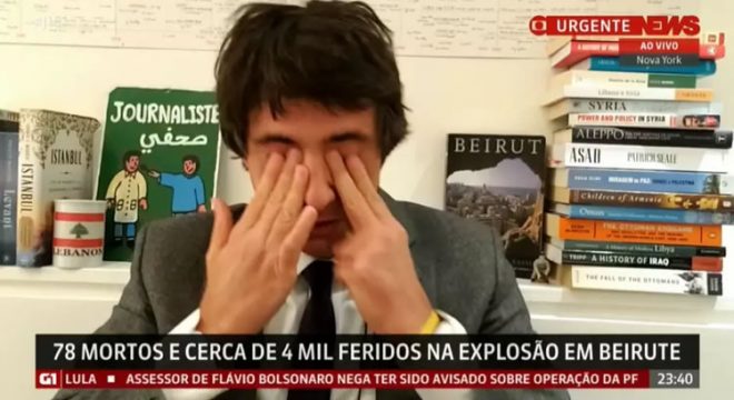 Guga Chacra se emociona ao comentar tragédia em Beirute