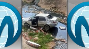 Carro cai dentro do canal do Rio Grangeiro em Crato