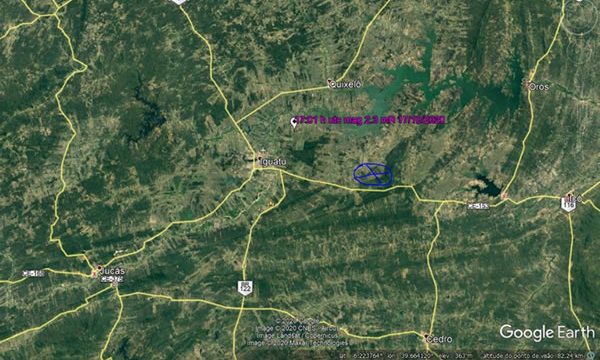 Tremor de terra com 2.3 graus de magnitude é registrado entre Iguatu e Orós