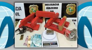 Casal cratense preso pela Polícia Civil com boa quantidade de maconha e arma