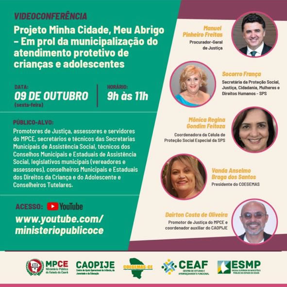 MPCE promove videoconferência sobre projeto “Minha Cidade, Meu Abrigo"