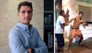 Felipe Prior se envolve em briga, apanha e tenta acertar homem com garrafada