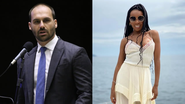 Eduardo Bolsonaro chama Thelminha de 'hipócrita', e vencedora do BBB 20 rebate