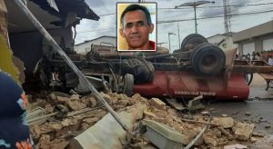 Carro pipa sem freios em Salitre deixa um morto após bater em moto e dois prédios