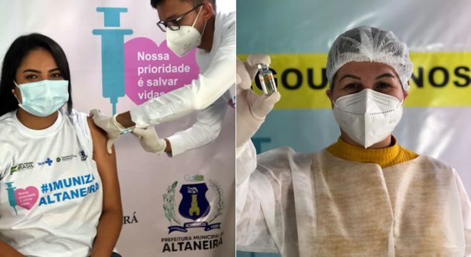 Município de Altaneira vacina os primeiros profissionais de Saúde
