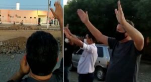 Evangélicos fazem orações em frente a UPA pela saúde das vítimas do Covid-19 no Icó