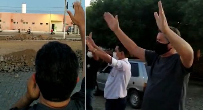 Evangélicos fazem orações em frente a UPA pela saúde das vítimas do Covid-19 no Icó