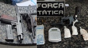 PM de Crato apreende três armas, drogas e acusado de dois homicídios