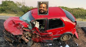 Woshington morreu pouco tempo após o acidente e o seu carro ficou bem destruído