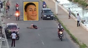 Mãe se debruça sobre o corpo do filho em Crato após este ser morto a tiros