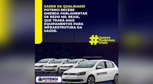 Potengi recebe emenda parlamentar de R$ 210 mil reais para equipamentos e infraestrutura da saúde