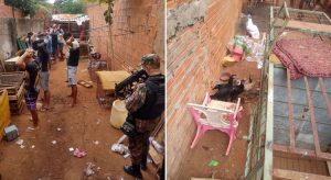 Veja PM de Juazeiro fechando uma rinha de galo e levando 18 pessoas à DP