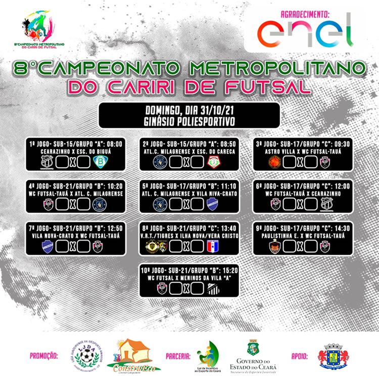 Metropolitano Cariri de Futsal, categoria de base, começa neste domingo (31)