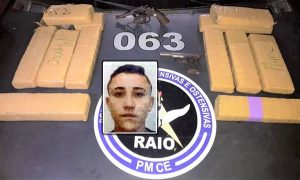 Preso em Barbalha jovem tornozelado com duas armas e 10 quilos de maconha