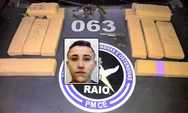 Preso em Barbalha jovem tornozelado com duas armas e 10 quilos de maconha