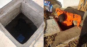 Bombeiros fazem resgate dramático de gato preso em tubulação de esgoto no Iguatu