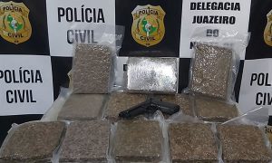 Prisão em Juazeiro com muita maconha skunk e pistola numa ação da Polícia Civil