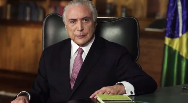 Foto: ex-Presidente Michel Temer durante pronunciamento //Reprodução