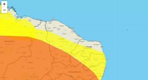 Inmet emite avisos 'laranja' e 'amarelo' de chuvas intensas e ventos fortes para regiões do Ceará
