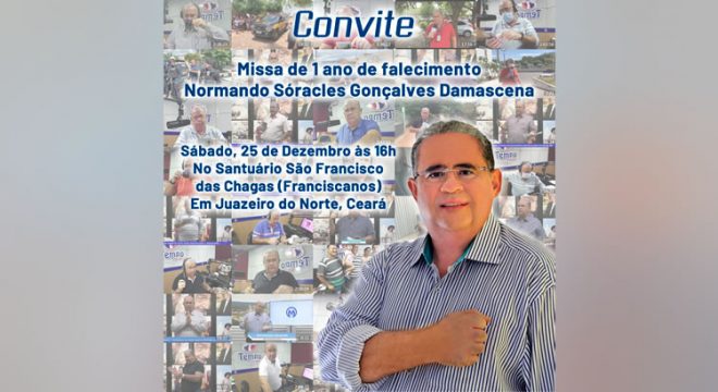 Família de Normando Sóracles convida população para missa de 1 ano de falecimento do comunicador