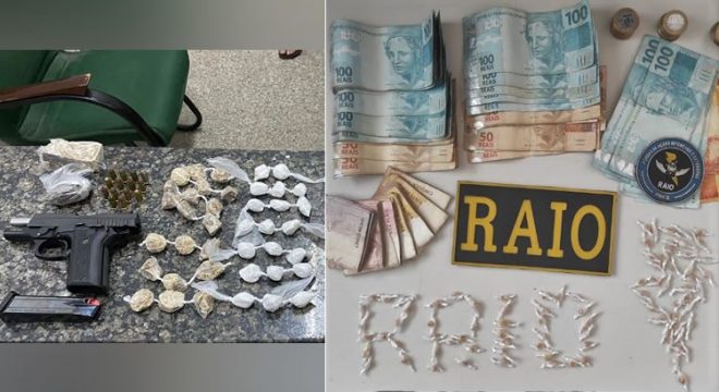 Casal preso em Juazeiro com crack e muito dinheiro e menores com drogas e pistola em Crato