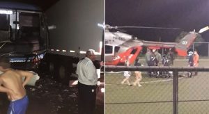 Ônibus que saiu de Juazeiro se envolve num acidente em Brejo Santo com caminhão e outro ônibus