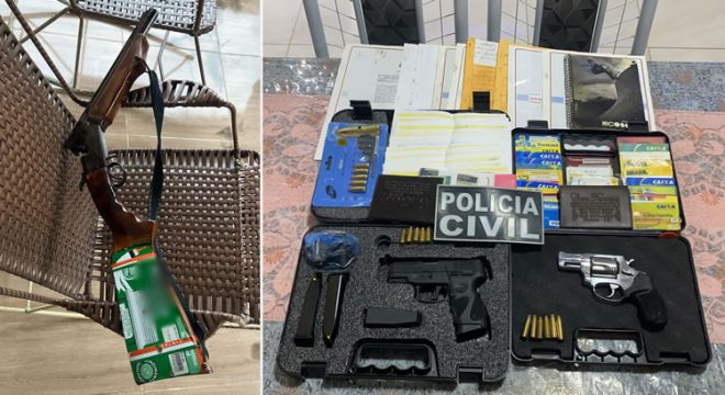 Polícia Civil apreende várias armas em Aurora e combate agiotagem no município
