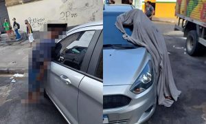 Homem morre em pé, encostado em carro, e cena assusta moradores no litoral de SP