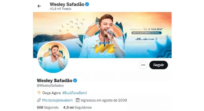 Wesley Safadão tem rede social invadida, e perfil publica mensagens intolerantes