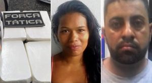 Garota e seu esposo presos em Crato antes de entregar 3,5 Kg de cocaína ao comparsa