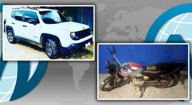 PC recupera Jeep em Nova Olinda e PM de Aurora uma moto roubada