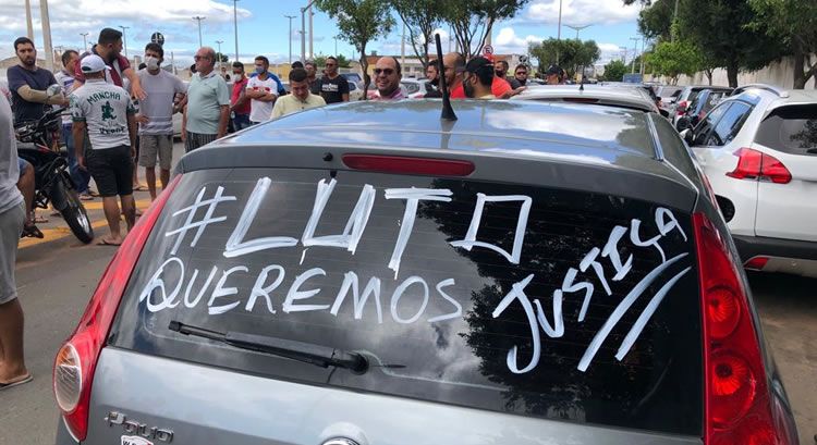 Motoristas de aplicativos fazem manifesto por justiça em Juazeiro do Norte