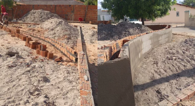 Obras da nova praça no Distrito de Quimami em Missão Velha