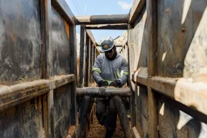 Obras de expansão da rede de esgoto.