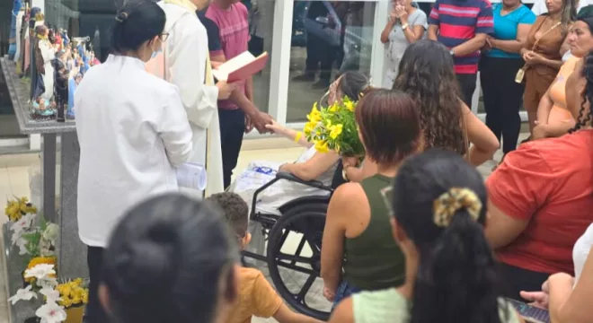 Casamento realizado no Hospital Regional do Cariri, em Juazeiro do Norte.