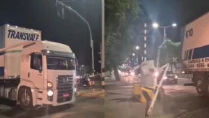 Motorista danifica a cancela do VLT do Cariri.