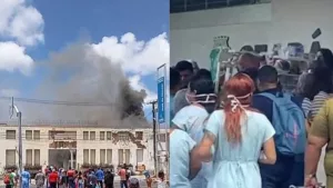 Um incêndio atingiu o Hospital César Cals na manhã desta quinta-feira (13), em Fortaleza.