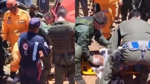 Equipes resgatam vítima de acidente em Brejo Santo.