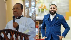 Pe. Cícero Caboclo e empresário Nicácio Jóias, da esquerda para a direita.