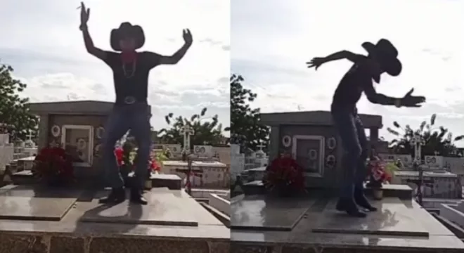 Príncipe Cawboy foi criticado por gravar vídeo em cemitério no Barro | Foto: Reprodução/ Instagram Barro Ordinário