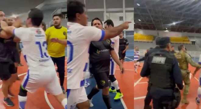 A partida de futsal, que envolvia os times da Câmara Municipal de Juazeiro do Norte e da Secretaria de Infraestrutura (Seinfra), acabou em empurra-empurra entre vereadores e servidores.