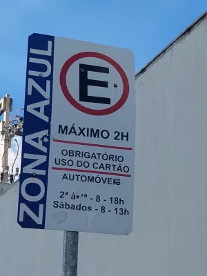 Placa de Zona Azul em Juazeiro do Norte