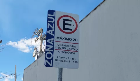 Placa de Zona Azul em Juazeiro do Norte