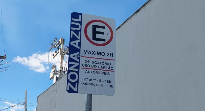 Placa de Zona Azul em Juazeiro do Norte
