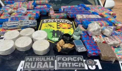 42kg de drogas foram apreendidos enterrados em tambor na zona rural de Sobral.