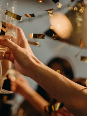 Brinde no Réveillon.